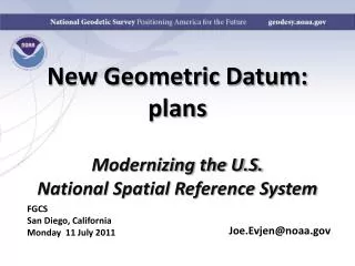 New Geometric Datum: plans
