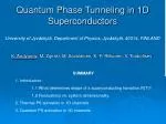 Quantum Phase Tunneling in 1D Superconductors - slide 1