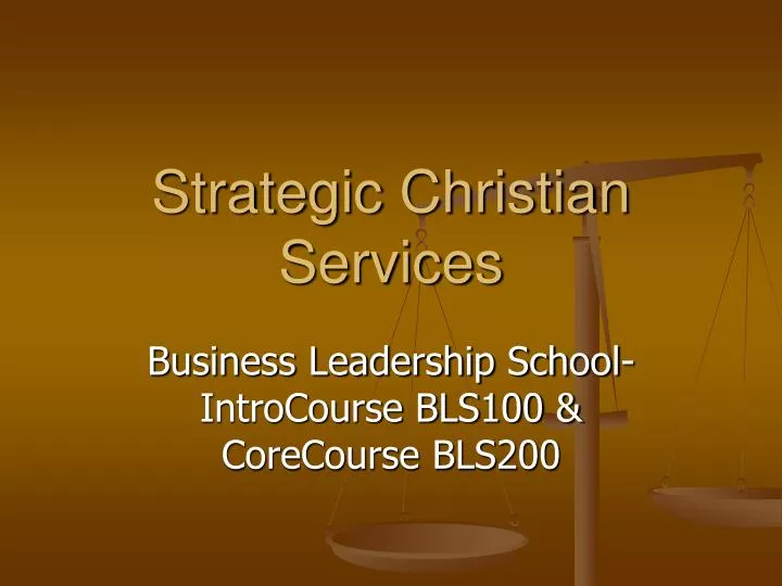 strategic christian services