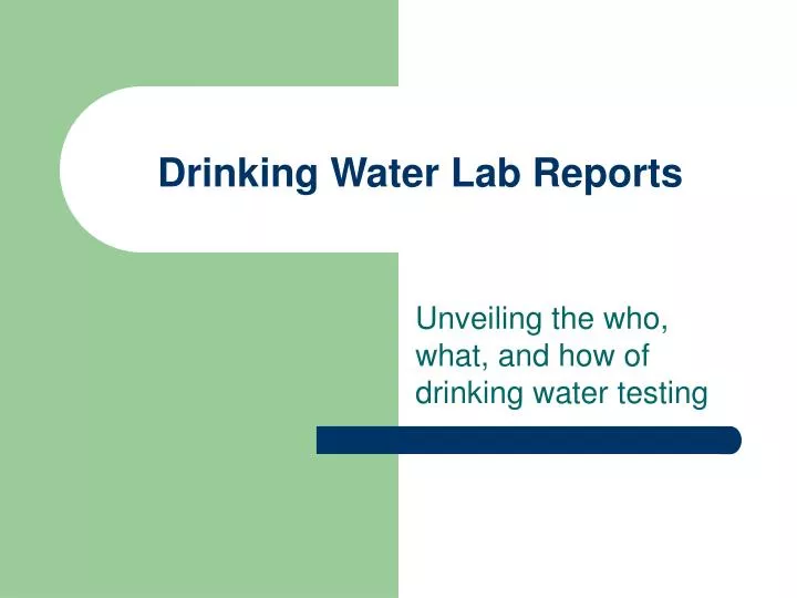 drinking water lab reports