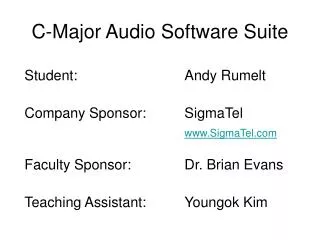 C-Major Audio Software Suite