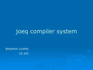 joeq compiler system