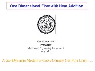 One Dimensional Flow with Heat Addition