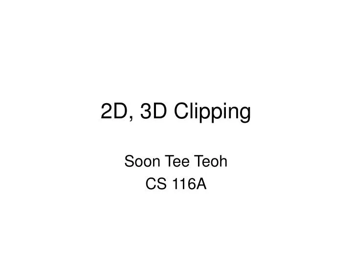 2d 3d clipping