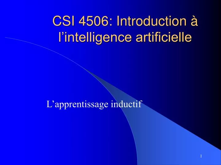 csi 4506 introduction l intelligence artificielle