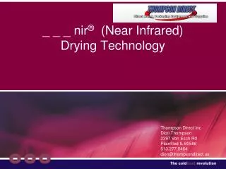 _ _ _ nir ® (Near Infrared) Drying Technology