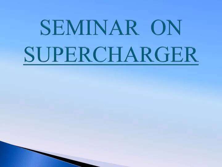 seminar on supercharger