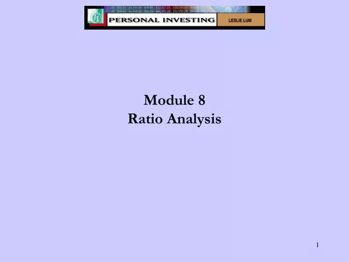 module 8 ratio analysis