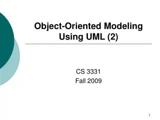 Object-Oriented Modeling Using UML (2)
