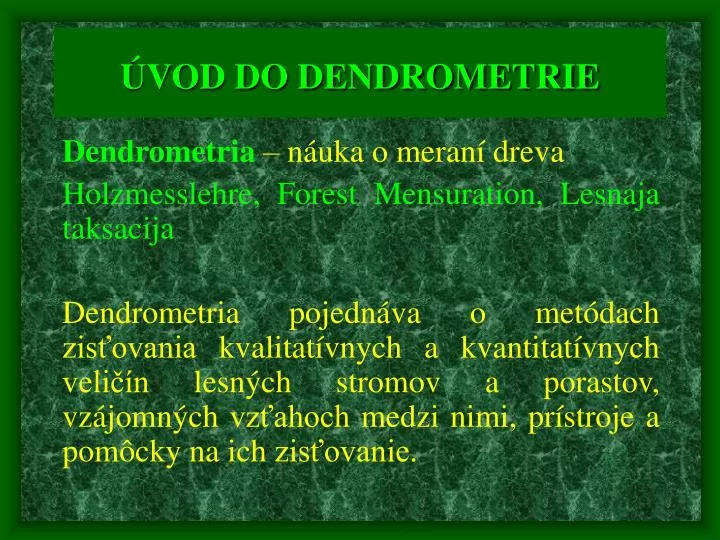 vod do dendrometrie