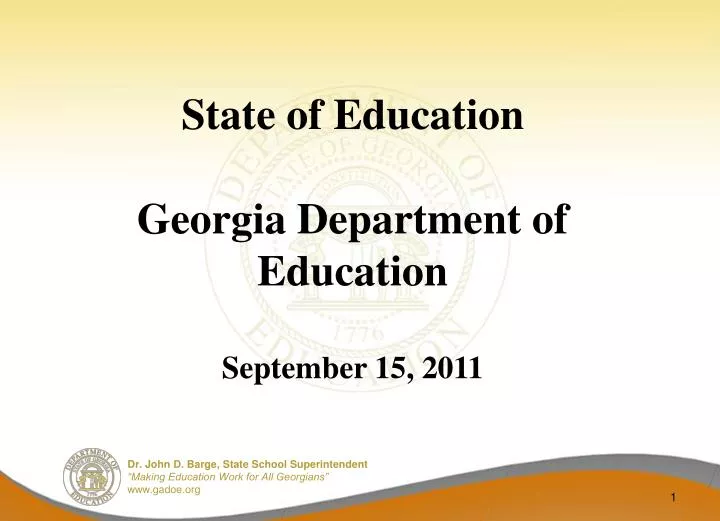 state of education georgia department of education september 15 2011