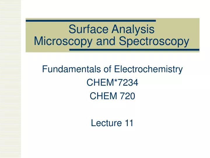 surface analysis microscopy and spectroscopy