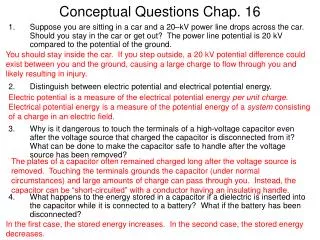 Conceptual Questions Chap. 16