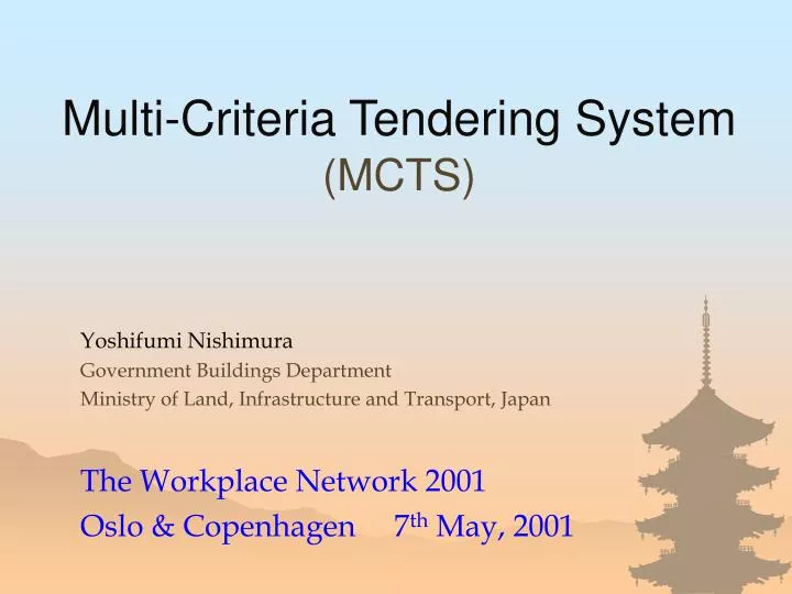 multi criteria tendering system mcts