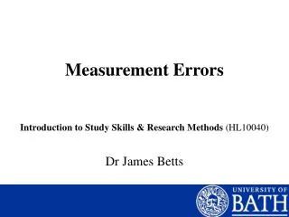 Measurement Errors