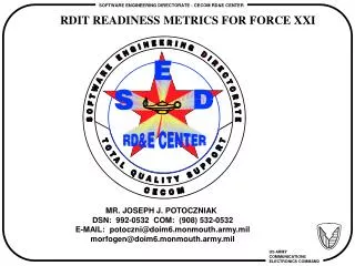 RDIT READINESS METRICS FOR FORCE XXI