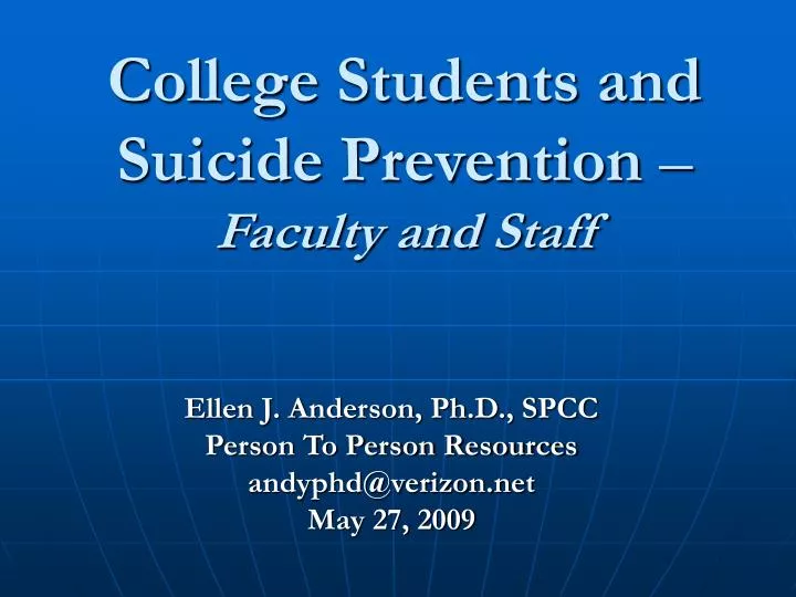college students and suicide prevention faculty and staff