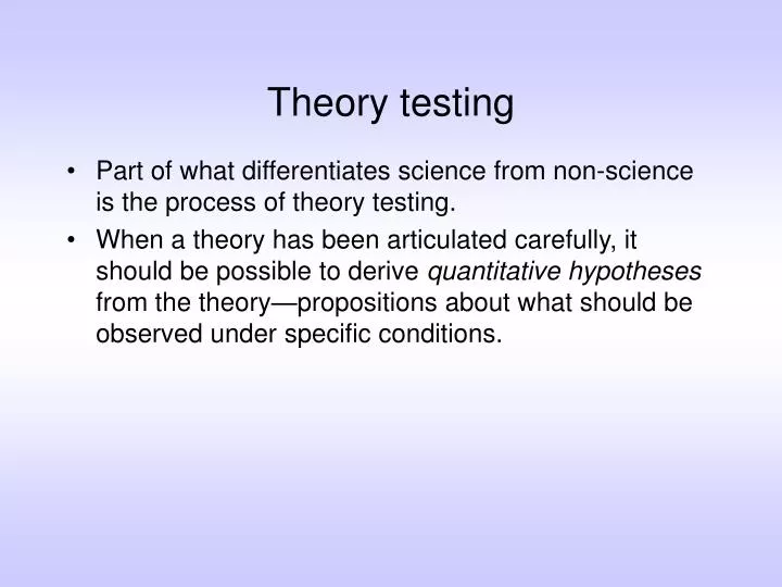 theory testing