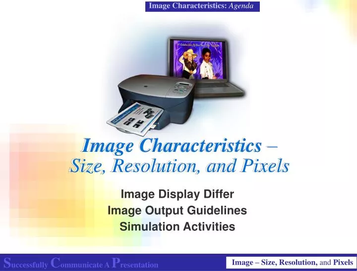 image characteristics size resolution and pixels