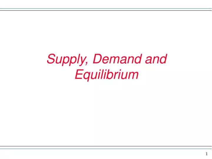 supply demand and equilibrium