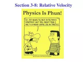 Section 3-8: Relative Velocity
