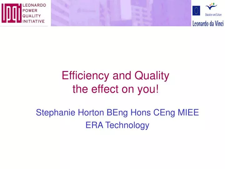 leonardo power quality initiative efficiency and quality the effect on you