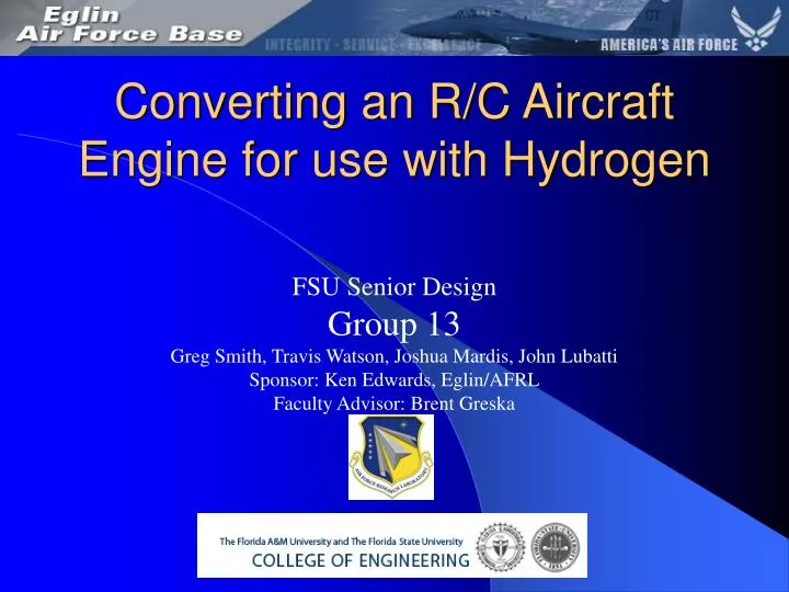 converting an r c aircraft engine for use with hydrogen
