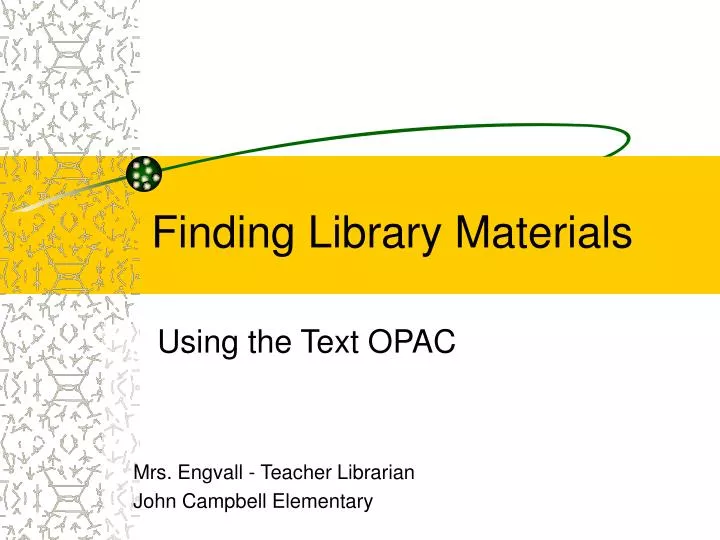 finding library materials