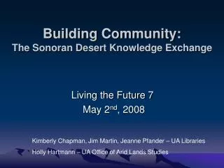 Building Community: The Sonoran Desert Knowledge Exchange