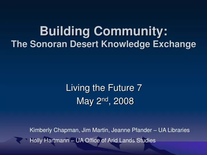 building community the sonoran desert knowledge exchange