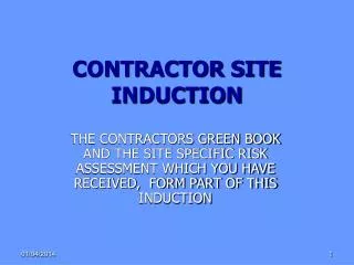 CONTRACTOR SITE INDUCTION