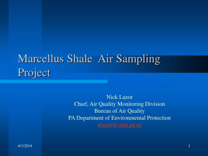 marcellus shale air sampling project