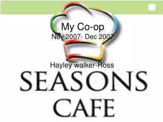 My Co-op Nov 2007- Dec 2007