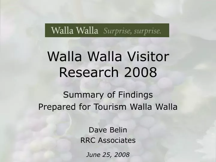 walla walla visitor research 2008