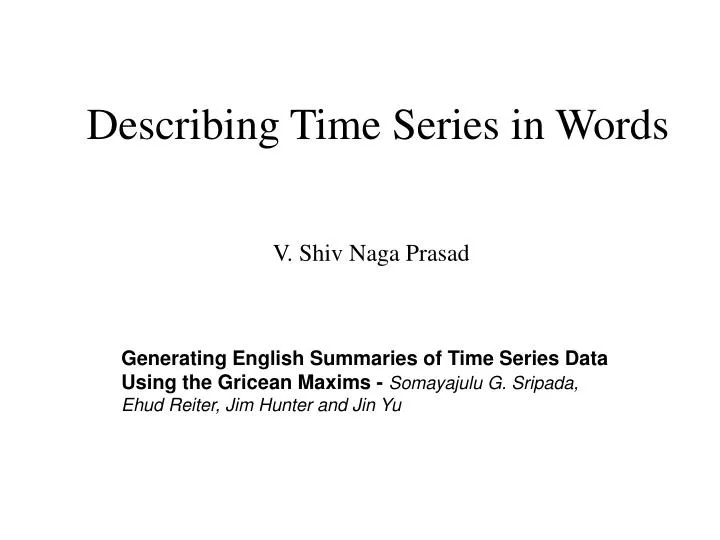 describing time series in words