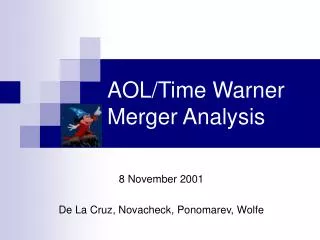 AOL/Time Warner Merger Analysis