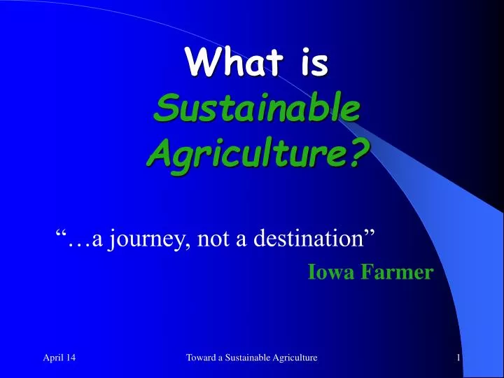 what is sustainable agriculture