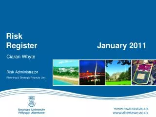 Risk Register	 		 January 2011