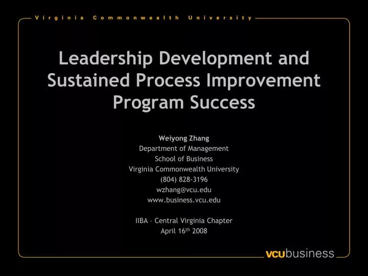 leadership development and sustained process improvement program success
