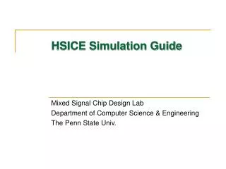 HSICE Simulation Guide