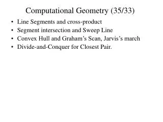 Computational Geometry (35/33)
