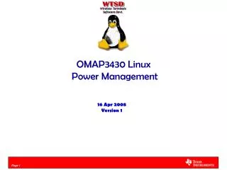 OMAP3430 Linux Power Management