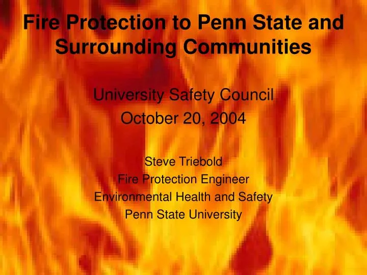 fire protection to penn state and surrounding communities