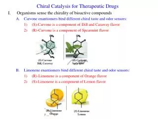Chiral Catalysis for Therapeutic Drugs