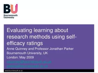 Evaluating learning about research methods using self-efficacy ratings