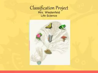 Classification Project Mrs. Wiedenfeld Life Science