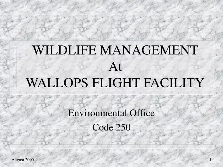 wildlife management at wallops flight facility