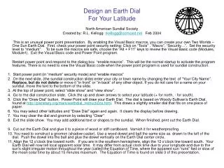 Design an Earth Dial For Your Latitude