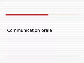 Communication orale