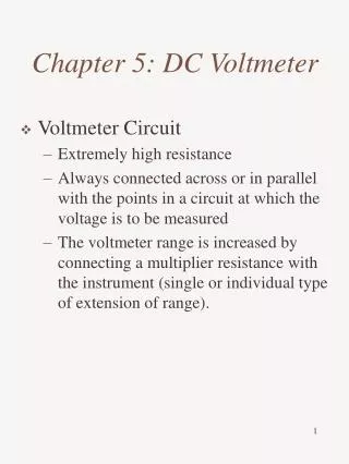 Chapter 5: DC Voltmeter